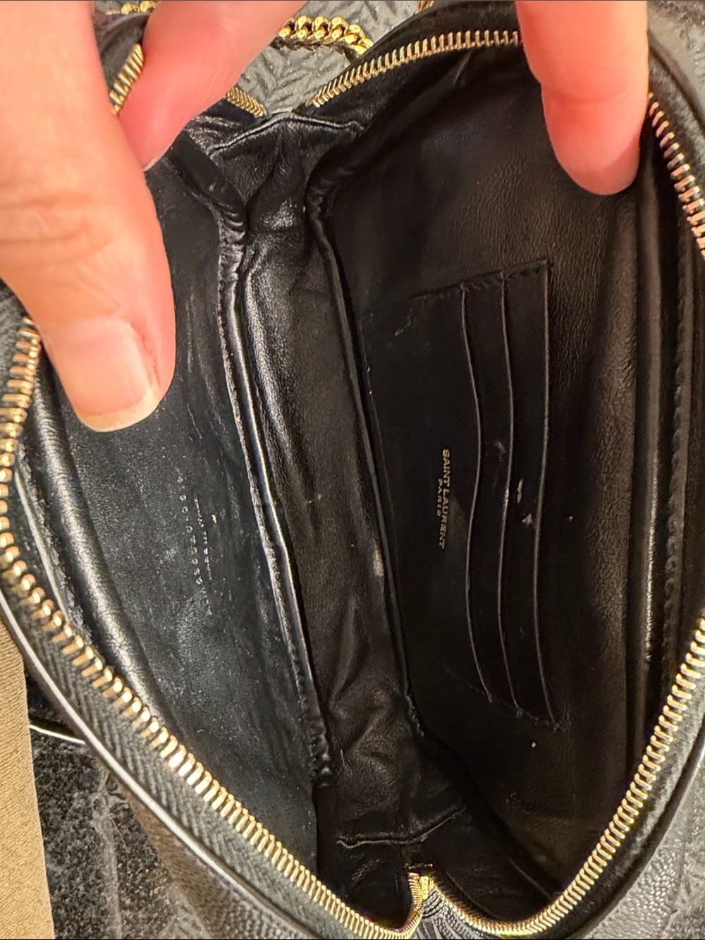 Saint Laurent Black Quilted Leather Crossbody with Gold YSL Hardware - Picture 5 of 7